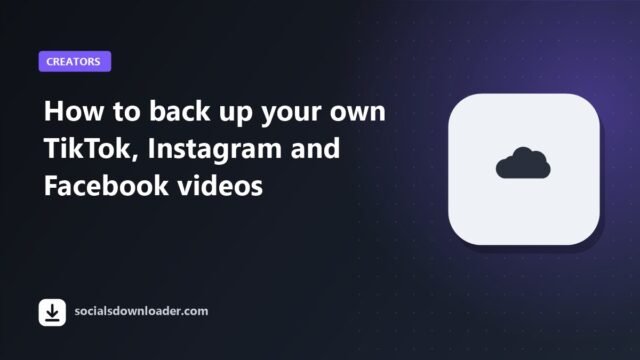 Guide cover: how to back up your own TikTok, Instagram and Facebook videos