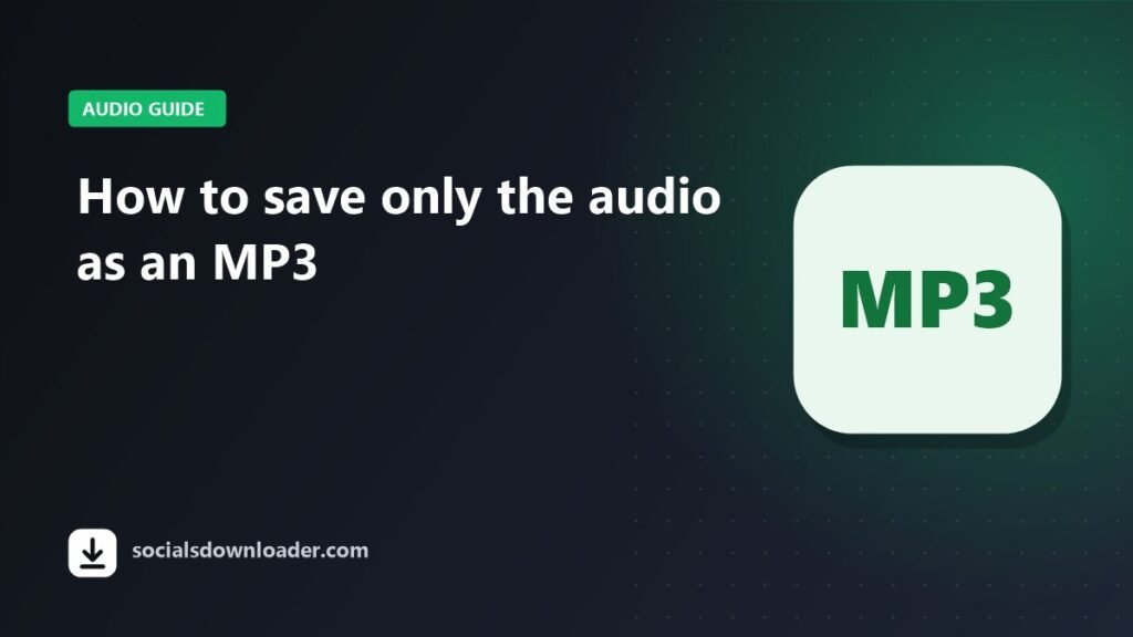 Guide cover: how to save only the audio as an MP3